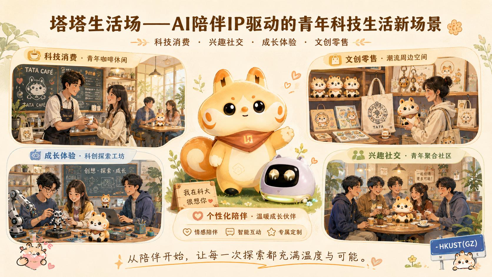 橙色松鼠塔塔连接青年咖啡、科技共创、文创零售与兴趣社交的生活场景